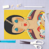 "Flappers and Blume" Art Deco von Jose Carlos Seidenpapier (Handwerk)