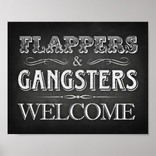 FLAPPERS GANGSTERS BEGRÜSSEN Party-Signatur Poster