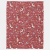 Flappers Lady Glam Fun Red Design Fleecedecke (Vorderseite)
