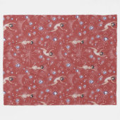 Flappers Lady Glam Fun Red Design Fleecedecke (Vorderseite (Horizontal))