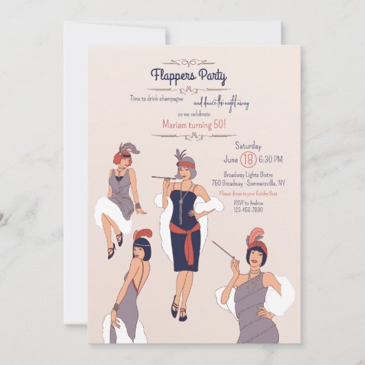 Flappers-Party Einladung (Vorderseite)