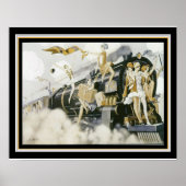 "Flappers take the Train" Art Deco Print 16 x 20 Poster (Vorne)