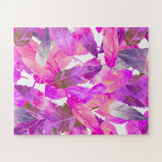 Flapping Flamingos Pink Feathers puzzle (Horizontal)