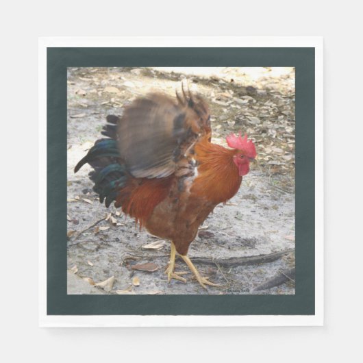 Flapping Rooster Napkins Serviette (Vorderseite)