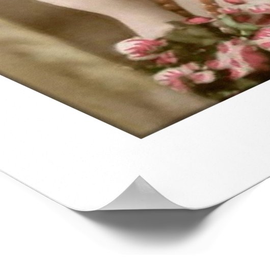 Flappmädchen mit Ventilator und Reflexion Poster (Ecke)