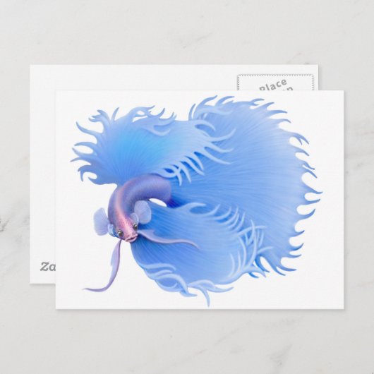 Flaring Betta Splendens Postkarte (Vorne/Hinten)