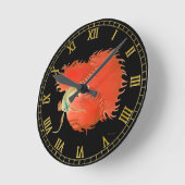Flaring Red Betta Kampf Fish Wall Clock Runde Wanduhr (Winkel)