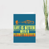 Flarower Gun Fire Thrower Flame Wean Quotes  Karte (Vorderseite)