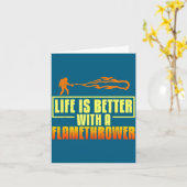 Flarower Gun Fire Thrower Flame Wean Quotes  Karte (Gelbe Blume)
