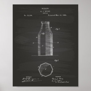 Flasche 1893 Patent Kunst Schultafel Poster