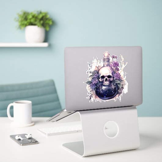 FLASCHE [1 lila] Aufkleber (Laptop auf Schreibtisch)