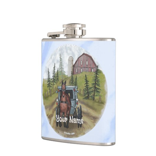 Flasche "Amish Buggy Town Day" Flachmann (Links)