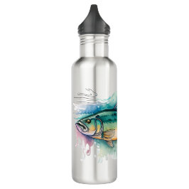 Flasche - Aquarellreihe: Bass Edelstahlflasche