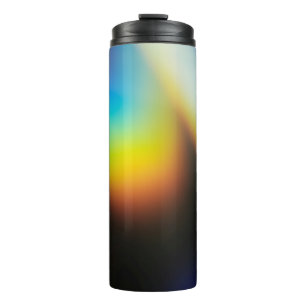 Flasche aus blauem und gelblichem Kunststoff