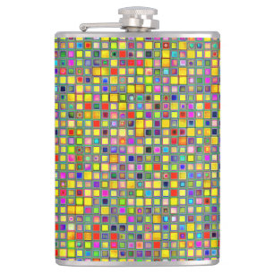 Flasche aus gelbfarbenem, mehrfarbigem Muster Flachmann