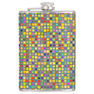Flasche aus gelbfarbenem, mehrfarbigem Muster Flachmann