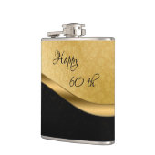 Flasche aus personalisiertem Schwarz und Gold Flachmann (Links)