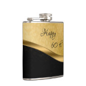 Flasche aus personalisiertem Schwarz und Gold Flachmann (Rechts)