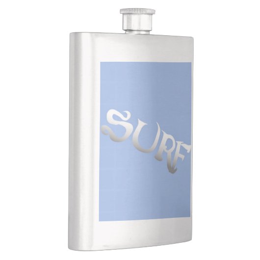 Flasche aus rostfreiem Edelstahl, Surfblau Flachmann (Rechts)