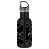 Flasche aus schwarzem Marmor Wasser mit individuel Edelstahlflasche (Rückseite)