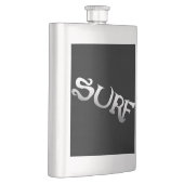 Flasche aus schwarzem Surf, geneigt, nicht rostend Flachmann (Rechts)