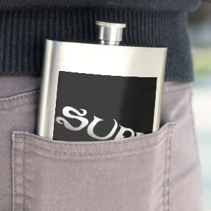 Flasche aus schwarzem Surf, geneigt, nicht rostend Flachmann