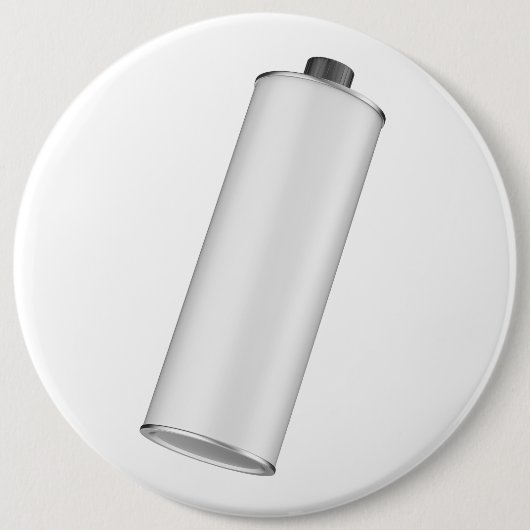 Flasche aus weißem, rundem Blech, in schwarz, für Button (Vorderseite)