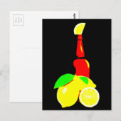 Flasche Bier und Zitronen Postkarte (Vorne/Hinten)