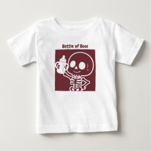 Flasche Boos Süßer Skelett-Baby Halloween Baby T-shirt