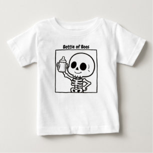 Flasche Boos Süßer Skelett-Baby Halloween Baby T-shirt