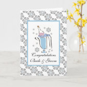 Flasche Bubbly Champainge Card Karte (Gelbe Blume)