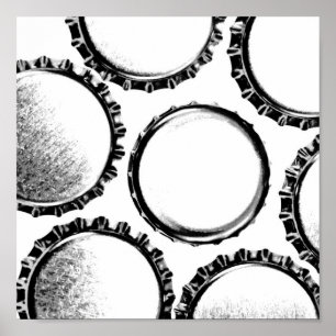 Flasche Cap Art - Bier Liebe Poster