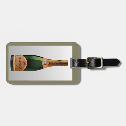 FLASCHE CHAMPAGNE GEPÄCKANHÄNGER (Vorderseite horizontal)