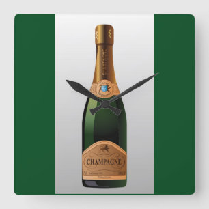 FLASCHE CHAMPAGNE QUADRATISCHE WANDUHR