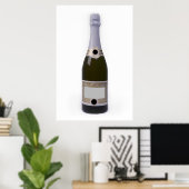 Flasche Champagner mit leerem Etikett Poster (Heimbüro)