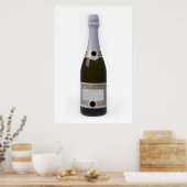 Flasche Champagner mit leerem Etikett Poster (Küche)