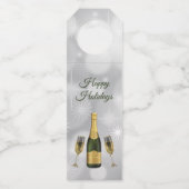 Flasche Champagner und Brille Flaschenanhänger (Vorderseite)