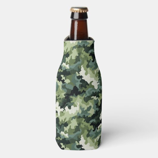 Flasche Cooler grüne Camouflage Flaschenkühler (Flaschenvorderseite)