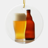 Flasche der Bier-Weihnachtsverzierung Keramik Ornament (Vorne)