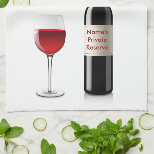 Flasche des Wein-Sprichworts auf Küchen-Tuch Handtuch (Gefaltet)