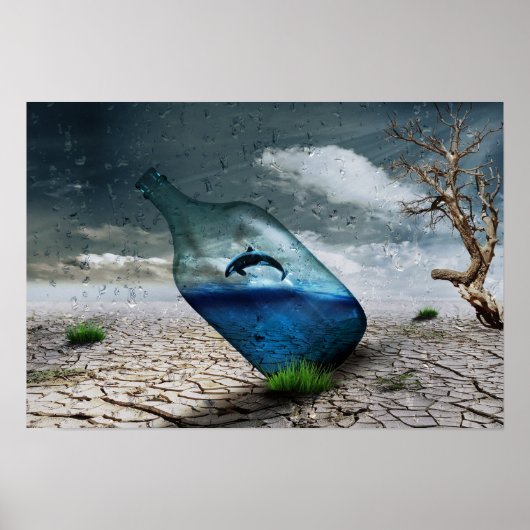 Flasche Dolphin in Dessertposter Poster (Vorne)