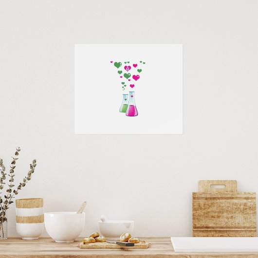 Flasche, Erlenmeyer, Beaker, Chemie, Labor Poster (Küche)