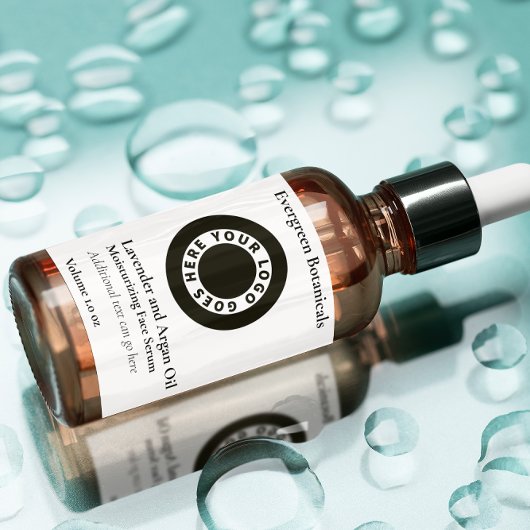 Flasche-Etikett mit dem Logo "Waterproof White Dro Etiketten