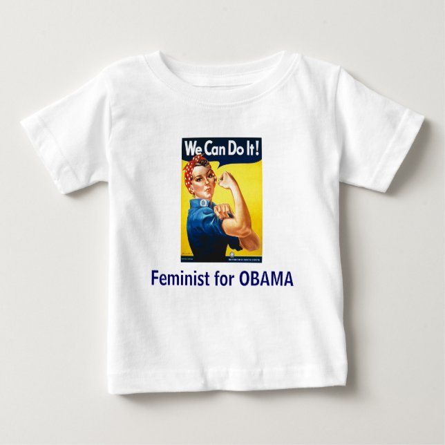 Flasche Feminist für OBAMA Baby T-shirt (Vorderseite)