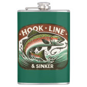 Flasche, Forellenfischerei, Flachmann (Vorderseite)