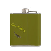 Flasche für den Fischfang Gedeckter Lachs Flachmann (Rückseite)