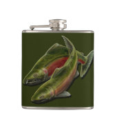 Flasche für den Fischfang Gedeckter Lachs Flachmann (Vorderseite)