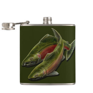 Flasche für den Fischfang Gedeckter Lachs Flachmann