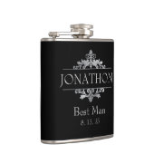 Flasche für den Hochzeitmonogramm-Trauzeuge-Datier Flachmann (Rechts)