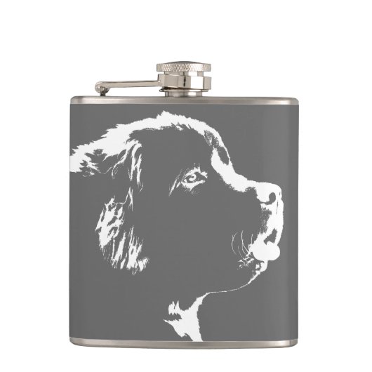 Flasche für den Hund in Neufundland, Flasche für d Flachmann (Vorderseite)